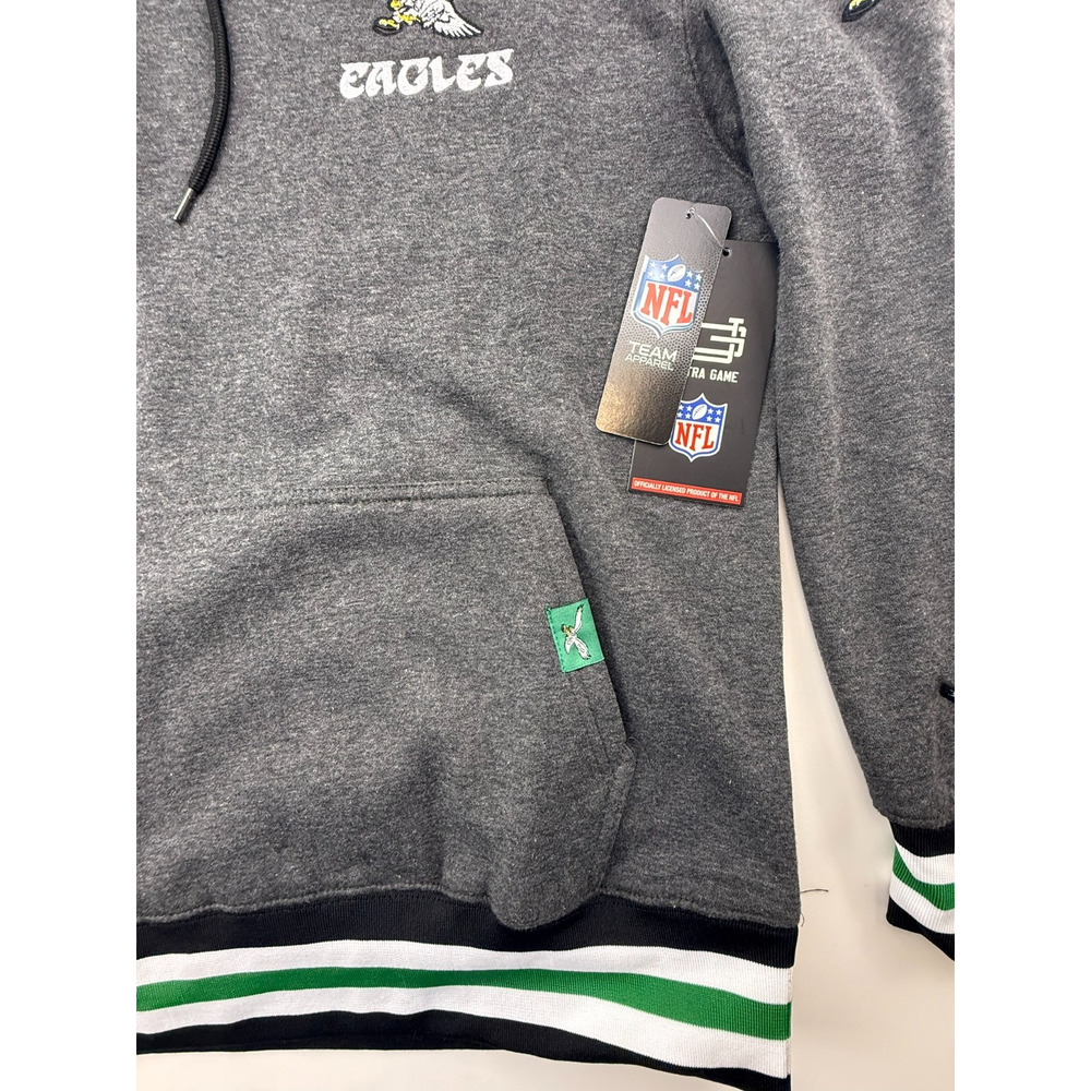 NWT Men's Ultra Game Philadelphia Eagles NFL Hoodie Sweatshirt Gray Green SZ M - Picture 8 of 12